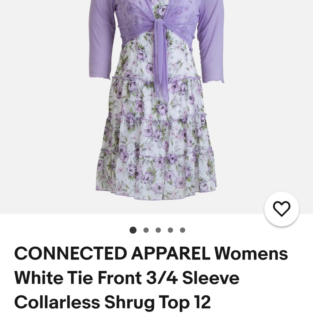 Womens 2x  Plus Two Piece Midi Dress With Beautiful Mixed Laveder Floral Prints